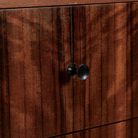 Mid Century Danish Modern Dark Wood Tall Cabinet