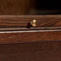Antique English Tall Stepback Oak Wood Barrister Bookcase Cabinet