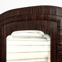 Antique French Art Deco Macassar Ebony Wood Wardrobe Armoire Cabinet, 1940s