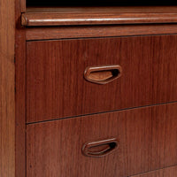 Scandinavian Teak Wood Rolltop Secretary Desk by Egon Ostergaard, Made in Sweden