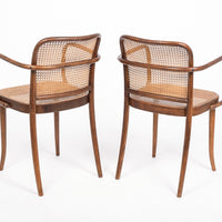 Mid Century Bentwood & Cane Cafe Chairs by Joseph Hoffman for Stendig