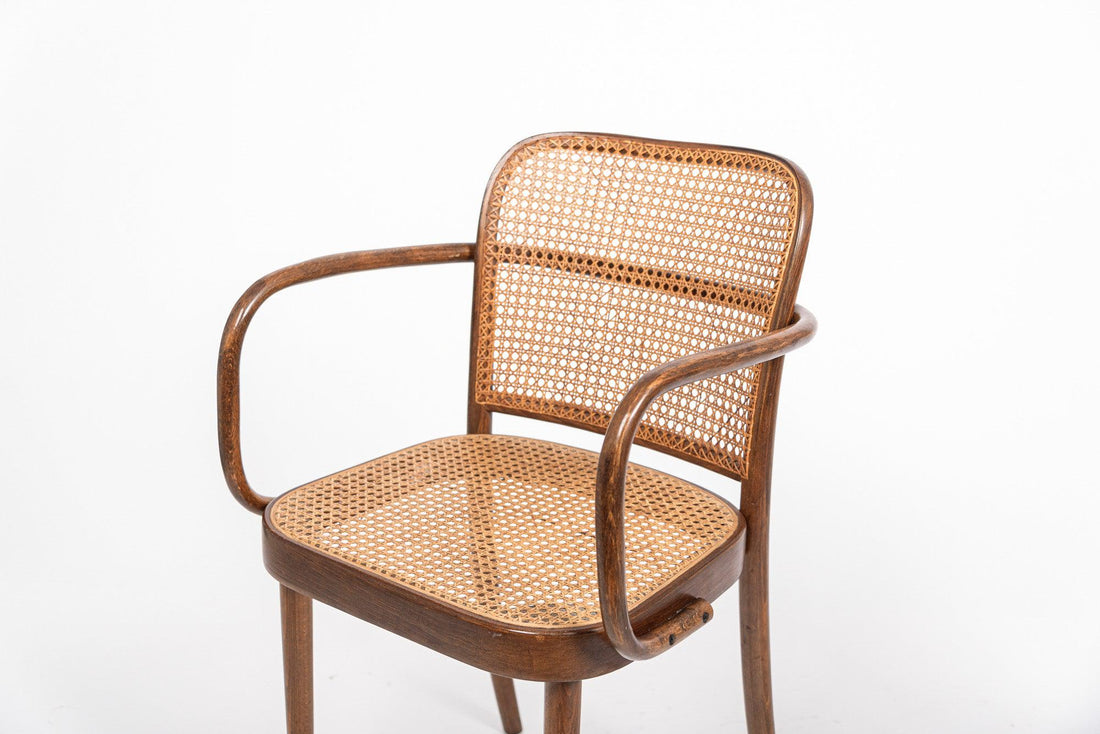 Mid Century Bentwood & Cane Cafe Chairs by Joseph Hoffman for Stendig