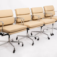 Mid Century Cream Leather Office Chairs by Eames for Herman Miller