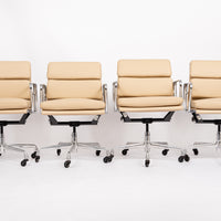 Mid Century Cream Leather Office Chairs by Eames for Herman Miller