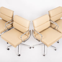 Mid Century Cream Leather Office Chairs by Eames for Herman Miller