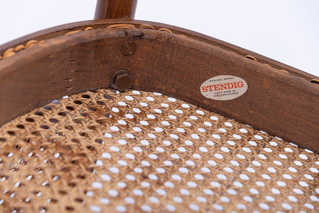 Mid Century Bentwood & Cane Cafe Chairs by Joseph Hoffman for Stendig