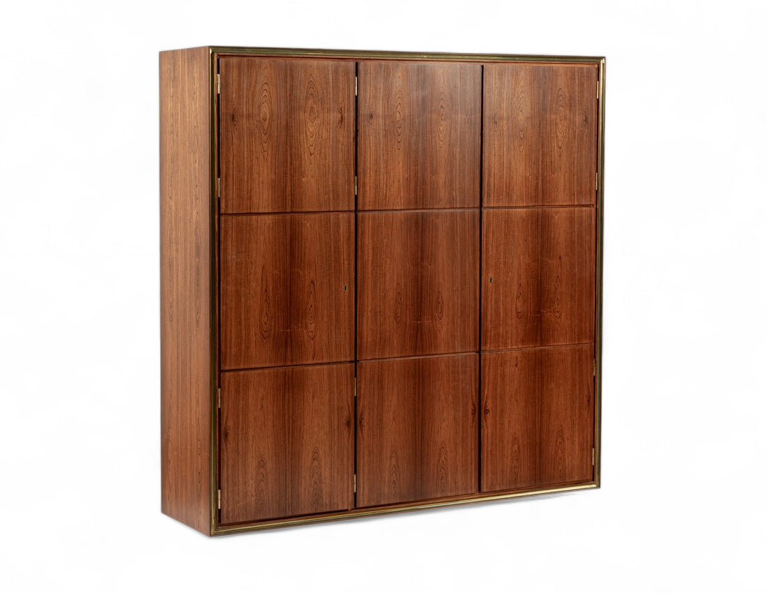 Exceptional Mid Century Danish Modern Floating Rosewood Wall Cabinet 1950s