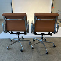 Eames Herman Miller Brown Leather Desk Chair Pair 2000s