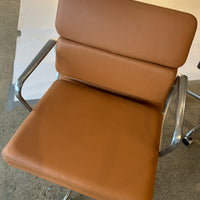 Eames Herman Miller Brown Leather Desk Chair Pair 2000s