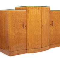 Exceptional Antique Art Deco Maple Wood Bar Cabinet or Sideboard 1930s