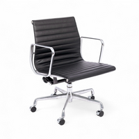 Eames Herman Miller Black Leather Office Chair Aluminum Group