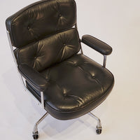 Eames for Herman Miller Time Life Black Leather Office Chairs, 1980s - Set of 4