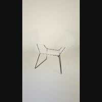 Mid Century White & Black Diamond Wire Chair by Bertoia for Knoll