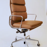 Herman Miller Eames Tall Brown Leather Desk Chair Soft Pad