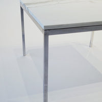 Mid Century Square White Marble Side or Coffee Table by Florence Knoll