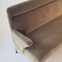 Restored 1940s Art Deco Sofa Mink Mohair, Matching Chair Available