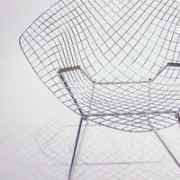 Mid Century Silver Diamond Wire Lounge Chairs by Harry Bertoia for Knoll
