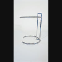 Mid Century Glass & Chrome Round Side Table by Eileen Gray (attr.)