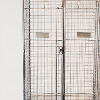 Pair British Industrial Metal Wire Mesh Locker Sets, Made in the UK
