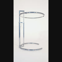 Mid Century Modern Glass & Chrome Round Side Table by Eileen Gray (attr.)