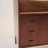 Mid Century Swedish Teak Rolltop Secretary Desk by Egon Ostergaard