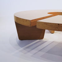 Mid Century Mahogany Wood Nuclear Coffee Table by Harvey Probber