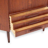 Mid Century Danish Modern Teak Wood Corner Cabinet or Bar Cabinet