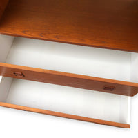 Mid Century Teak Wood Wall Shelving Unit or Media Console Bookcase