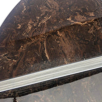 Vintage 1970s Chrome and Marble Resin Round Coffee Table Baughman Style