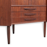 Mid Century Danish Modern Teak Wood Corner Cabinet or Bar Cabinet