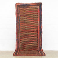 Antique West Persian Kurd Pink & Red Wool Floor Rug