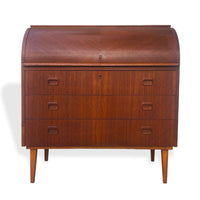 Vintage Mid Century Swedish Teak Secretary Desk by Egon Ostergaard