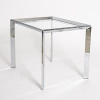 Vintage Mid Century Chrome & Glass Side Tables Baughman Style