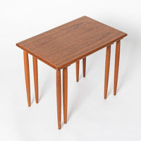 Mid Century Danish Modern Teak Wood Side Nesting Tables