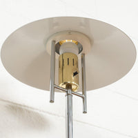 Vintage Mid Century Modernist Polished Chrome and Brass Table Lamp, 1970s