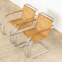 Vintage Bauhaus Mid Century MR 20 Arm Chairs by Mies van der Rohe for Stendig