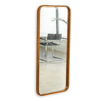 Vintage Mid Century Teak Wood Hanging Wall Mirror, 1960s