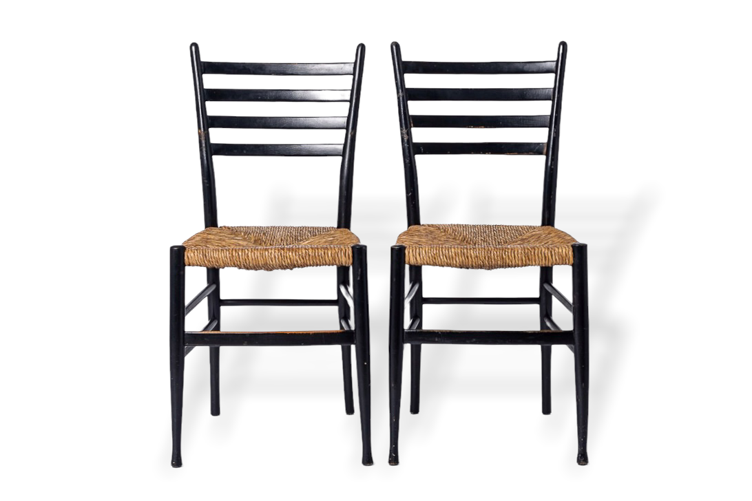 Black rush seat online dining chairs