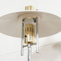 Vintage Mid Century Modernist Polished Chrome and Brass Table Lamp, 1970s