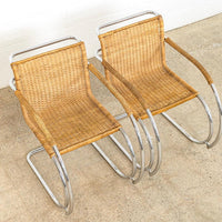 Vintage Bauhaus Mid Century MR 20 Arm Chairs by Mies van der Rohe for Stendig