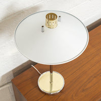 Vintage Mid Century Modernist Polished Chrome and Brass Table Lamp, 1970s