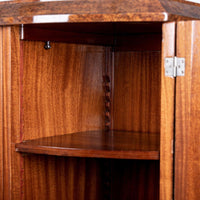 French Art Deco Burl Wood Mirrored Armoire Cabinet, 1930s