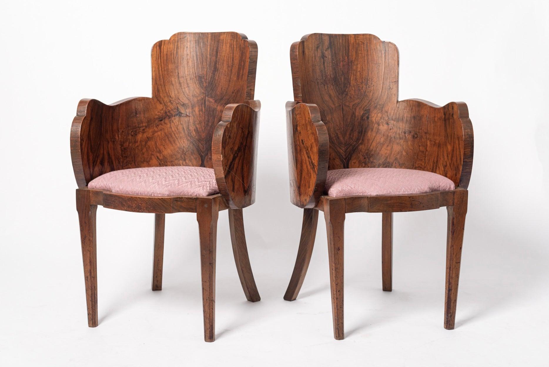 1930s Antique Art Deco Rosewood Side Chairs – capsule