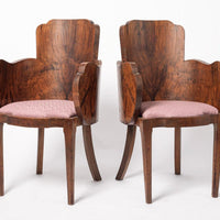 1930s Antique Art Deco Rosewood Side Chairs