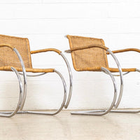 Vintage Bauhaus Mid Century MR 20 Arm Chairs by Mies van der Rohe for Stendig