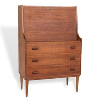 Mid Century Danish Teak Secretary Desk by Gunnar Nielsen