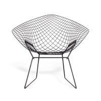 Original Vintage Mid Century Harry Bertoia for Knoll Black Diamond Wire Lounge Chair