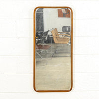 Vintage Mid Century Teak Wood Hanging Wall Mirror, 1960s