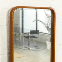 Vintage Mid Century Teak Wood Hanging Wall Mirror, 1960s