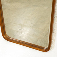 Vintage Mid Century Teak Wood Hanging Wall Mirror, 1960s